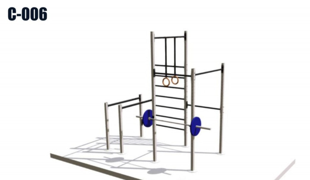 Render técnico de Rack Multifuncional C-006